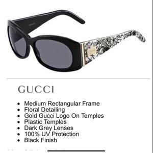 Authentic Gucci Black and White with Gold Trim Frames